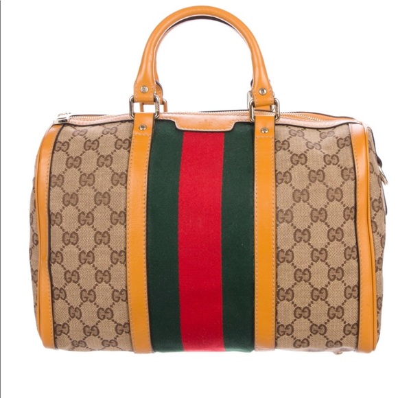 Gucci Handbags - 🎉HP🎉EUC GUCCI Vintage Web GG Canvas Boston